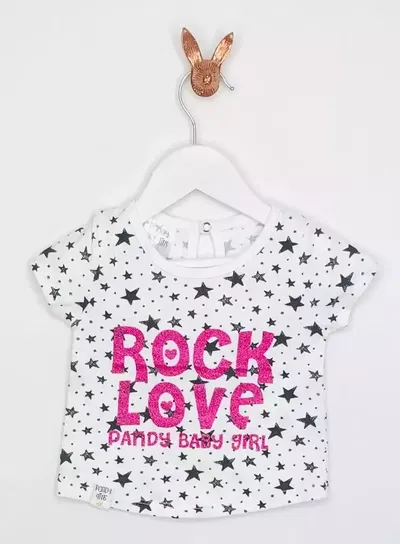 Remera beba porota modal estrellas glitter - 17562