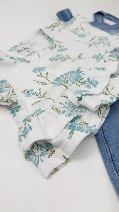 Remera nena floreado volados - 25719