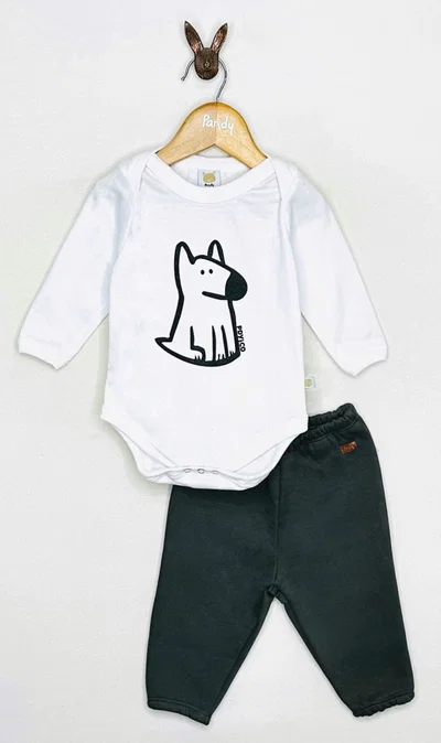 Conjunto minimo pantaloncito upa frisa y body jersey de algodon - 25087