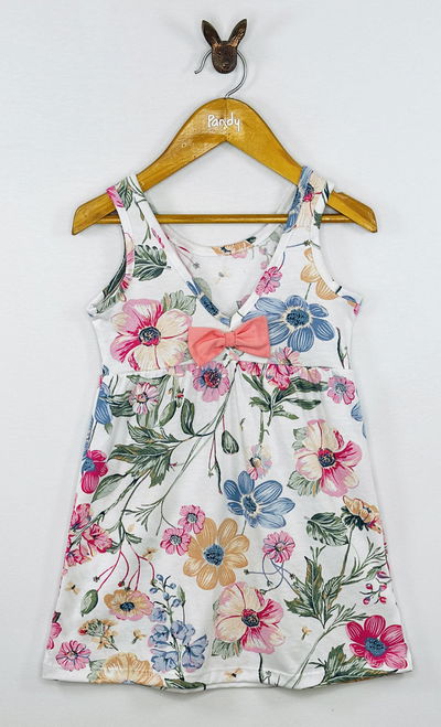 Vestido nena flores moño - 25742