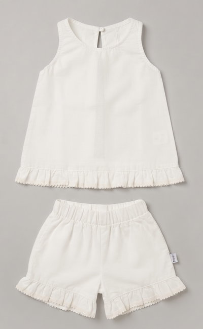 Conjunto beba puntilla blusa short - 26577