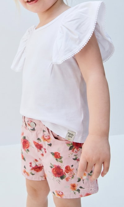 Short nena gabardina floreada - 26724