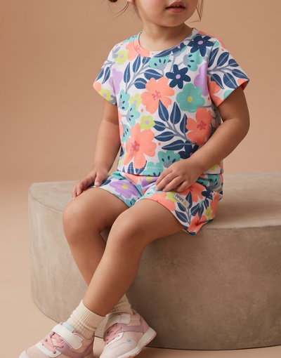 Conjunto nena jersey floreado - 26707