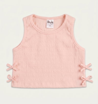 Musculosa nena plisado moños - 26741