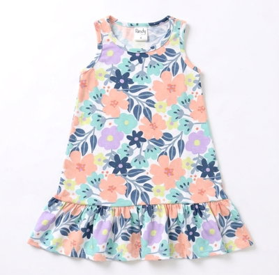 Vestido nena jersey flores - 26734