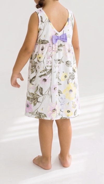 Vestido nena flores moño - 25742