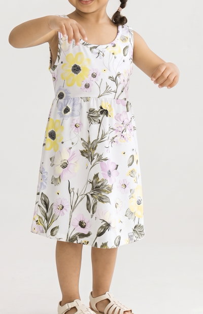 Vestido nena flores moño - 25742