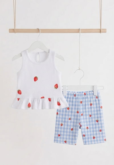 Conjunto beba vichy fresas - 26556