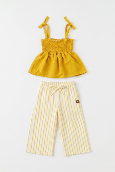Pantalon nena lino rayado - 26705