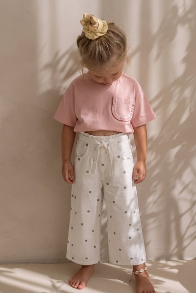 Pantalon nena gabardina lunares - 26725
