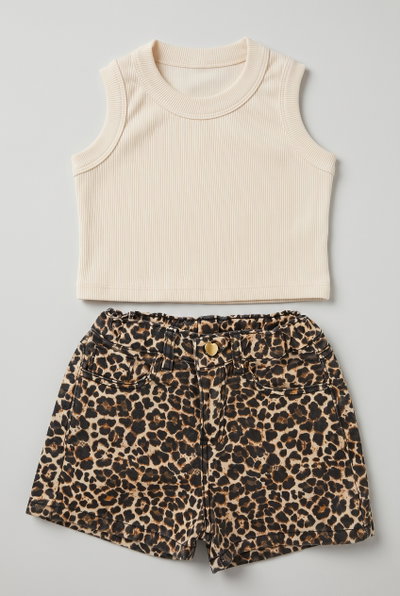 OUTLET Short nena gabardina animal print - 24765