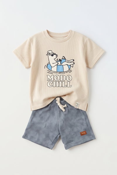 Short bebe waffle print - 25802