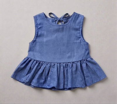 SEGUNDA Blusa nena denim volado - S26728