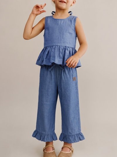 SEGUNDA Blusa nena denim volado - S26728