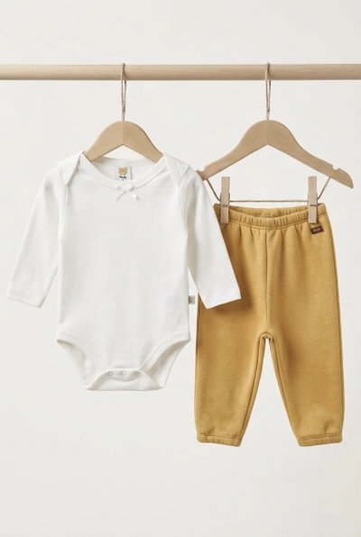 PROMO Conjunto minimo pantalon frisa  y body jersey de algodon - 25085