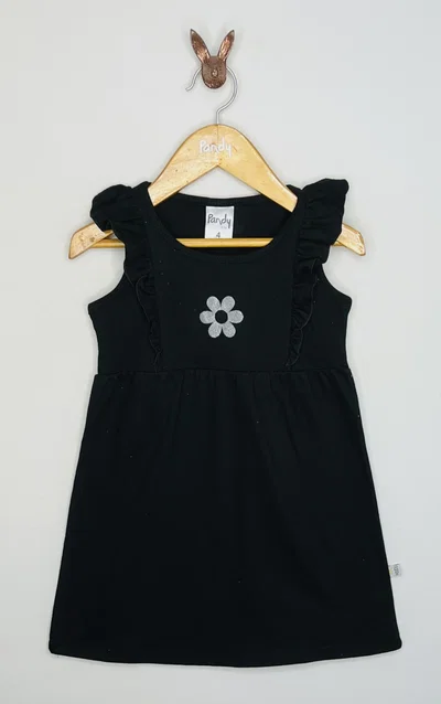 Vestido Nena liso con volado y estampa - 22736