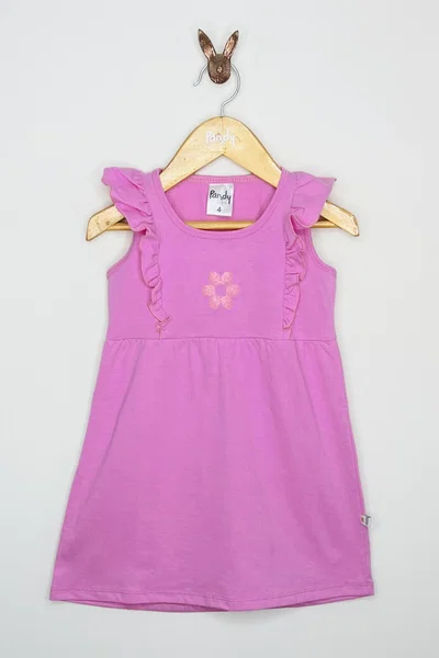 Vestido Nena liso con volado y estampa - 22736