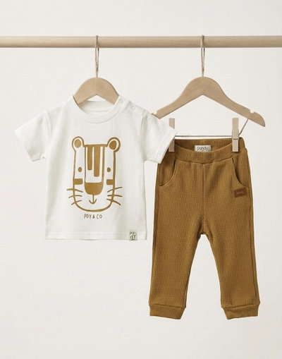Conjunto bebe waffle tiger - 25514