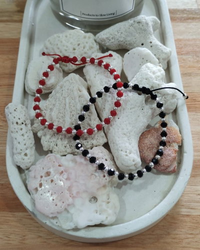 Pulsera cristales y bolitas 