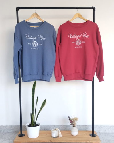 Buzo bordado "Vintage vibes" (2 tonos)