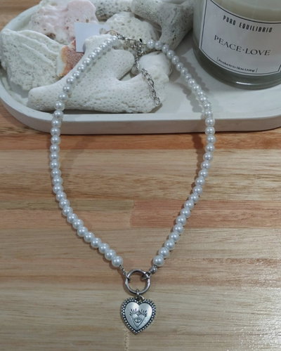 Collar perlas con dije