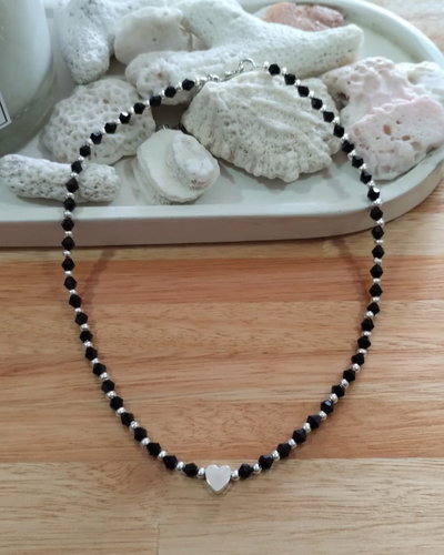 Collar cristales y corazón 