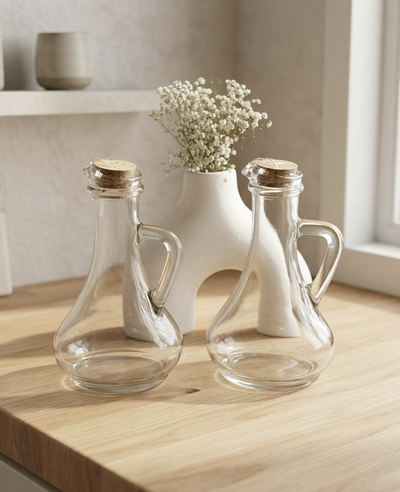Set Aceitera y vinagrera de vidrio 