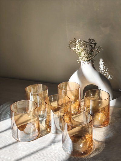 Vasos Ambar. Set x 6