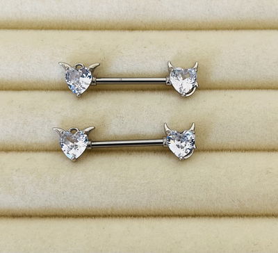 Piercing Nipple corazón x2