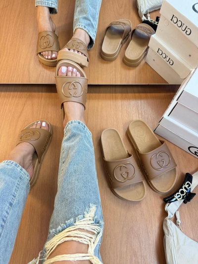 Ojotas GUCCI camel