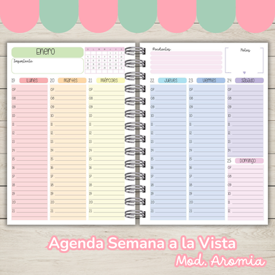 Agenda Aromia 2026 - Semanal - Archivo digital imprimible