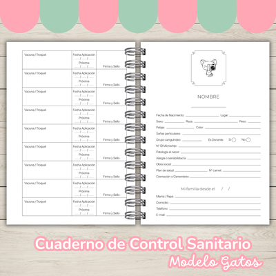 Cuaderno de Control Sanitario - Gatos