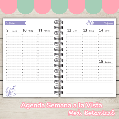 Agenda Semana a la Vista mod. Botanical