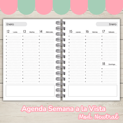 Agenda Semana a la Vista mod. Neutral