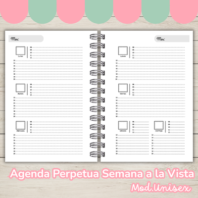 Agenda Perpetua Semana a la Vista mod. Unisex