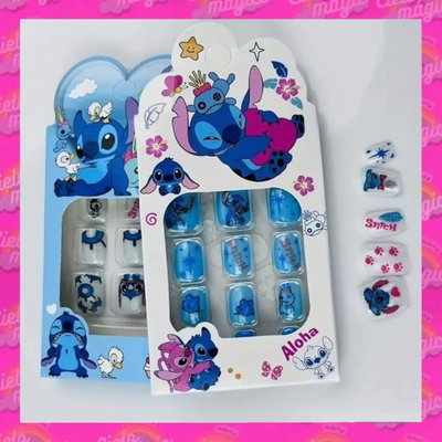 UÑAS POSTIZAS INFANTIL STITCH 