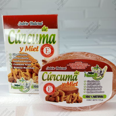 Jabón de cúrcuma y miel para reducir el acné