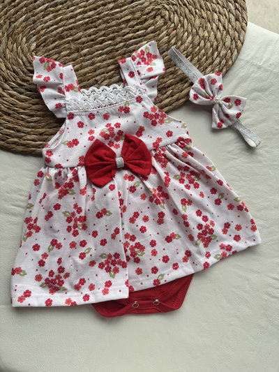 BODY VESTIDO MOÑO ROJO