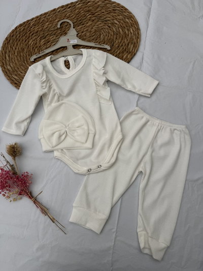 CONJUNTO TRIO WAFLE BLANCO