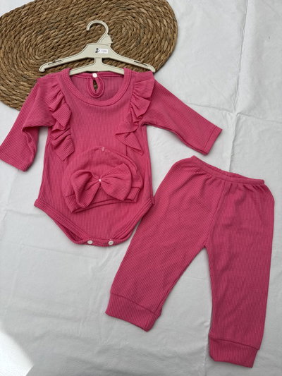 CONJUNTO TRIO WAFLE ROSA