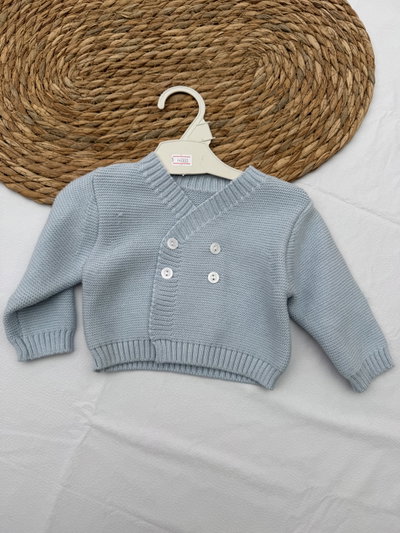 CAMPERA TEJIDA CELESTE
