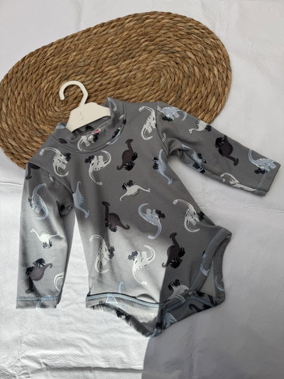 BODY MICROPOLAR ESTAMPADO DINO GRIS