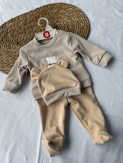 CONJUNTO TRIO RAYADO DARLON BEIGE