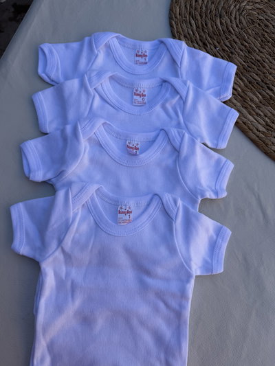 BODYS BLANCOS LISOS M/ CORTA
