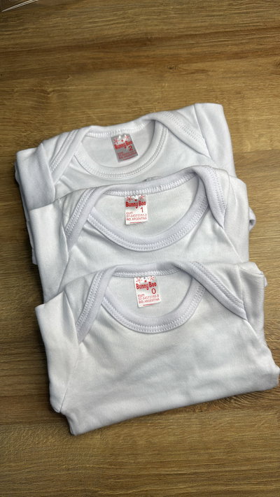 BODYS BLANCOS x 6 LISOS M/ LARGA 