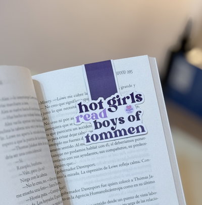 Marcapaginas magnético- Hoy girls read boys of tommen