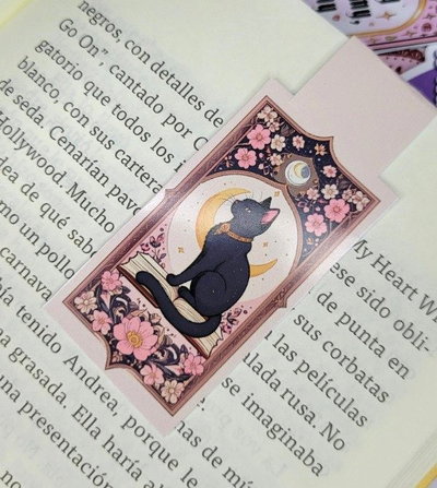 Marcapaginas magnético- Gato negro