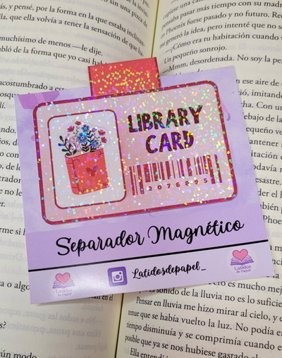 Marcapaginas magnético- Holografico- Library Card