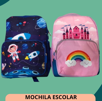 Mochila escolar con cartuchera