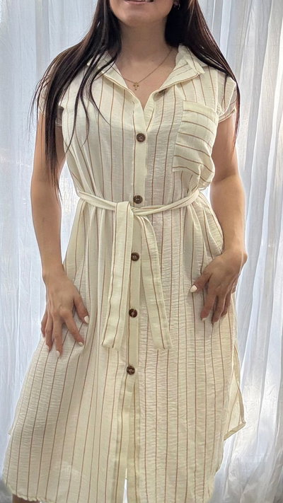 Vestido camisero rayado